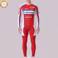 United State Red Fleece Long Sleeves Cycling Kits