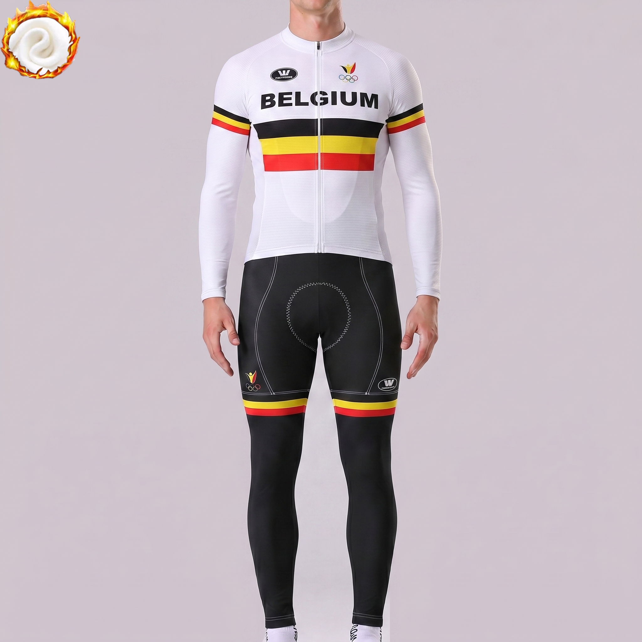 Belgium Galou Fleece Long Sleeves Cycling Kits