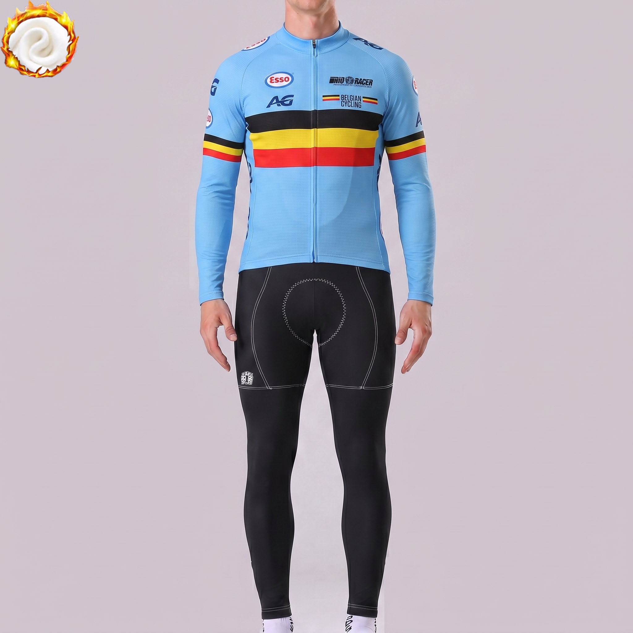 2018 Belgium Fleece Long Sleeves Cycling Kits