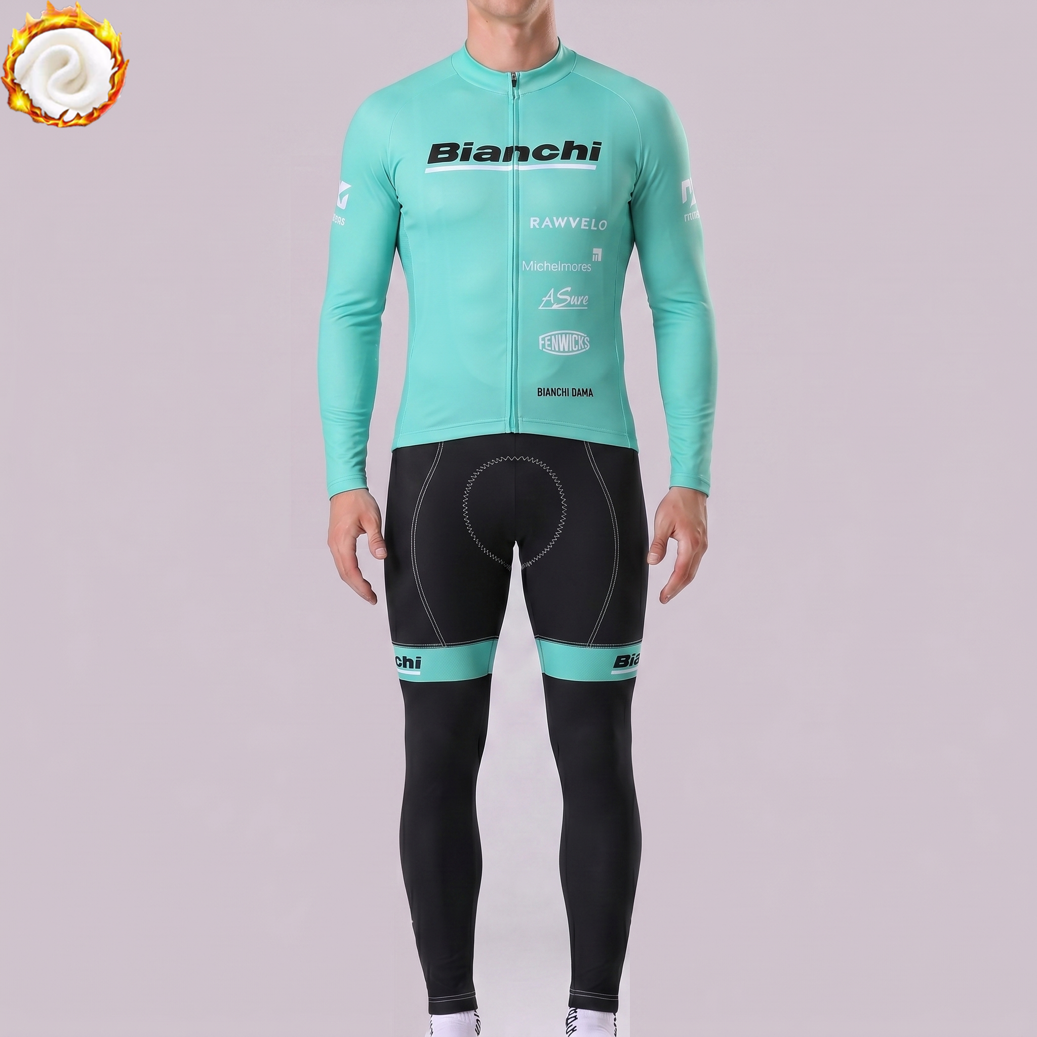 2021 Bianchi Fleece Long Sleeves Cycling Kits