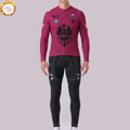 Red Bianchi Fleece Long Sleeves Cycling Kits