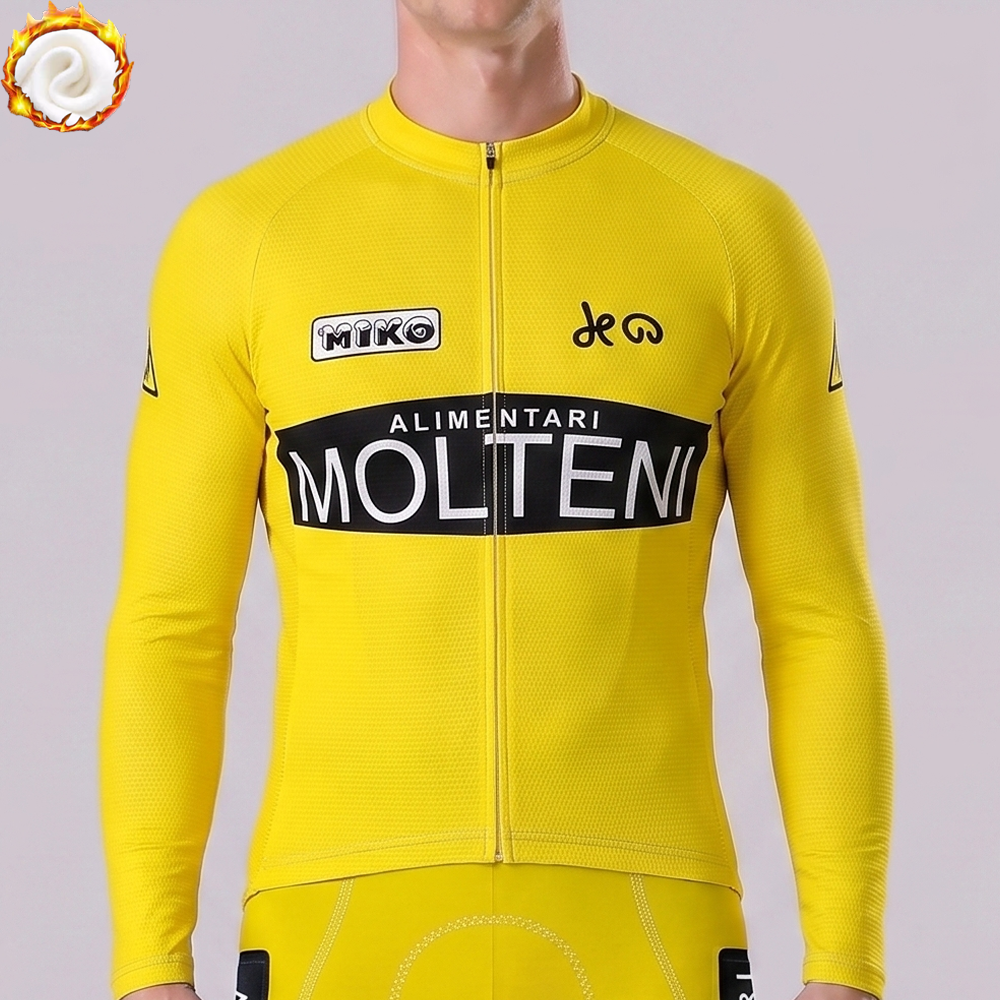 Yellow MOLTENI Fleece Long Cycling Jersey