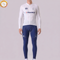 France White Fleece Long Sleeves Cycling Kits