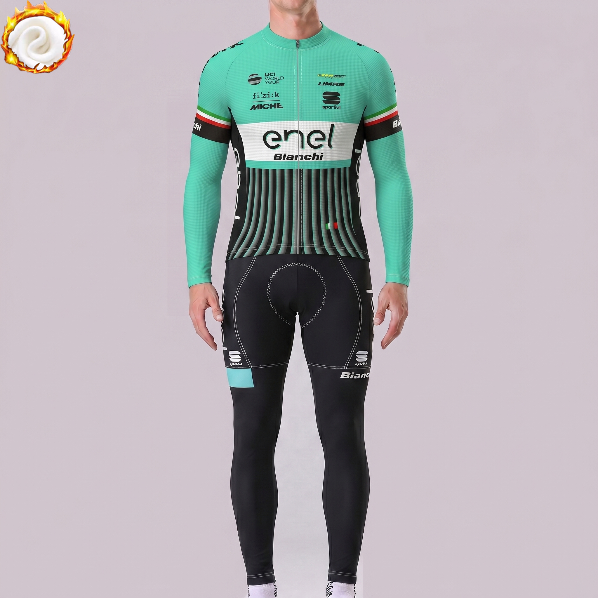 ENEL Bianchi Fleece Long Sleeves Cycling Kits