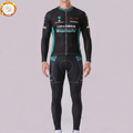 Black Bianchi Fleece Long Sleeves Cycling Kits