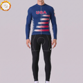USA Stripes Fleece Long Sleeves Cycling Kits