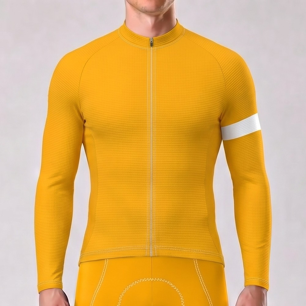 Orange Long Sleeves Cycling Jersey