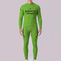Green Bianchi Long Sleeves Cycling Kits