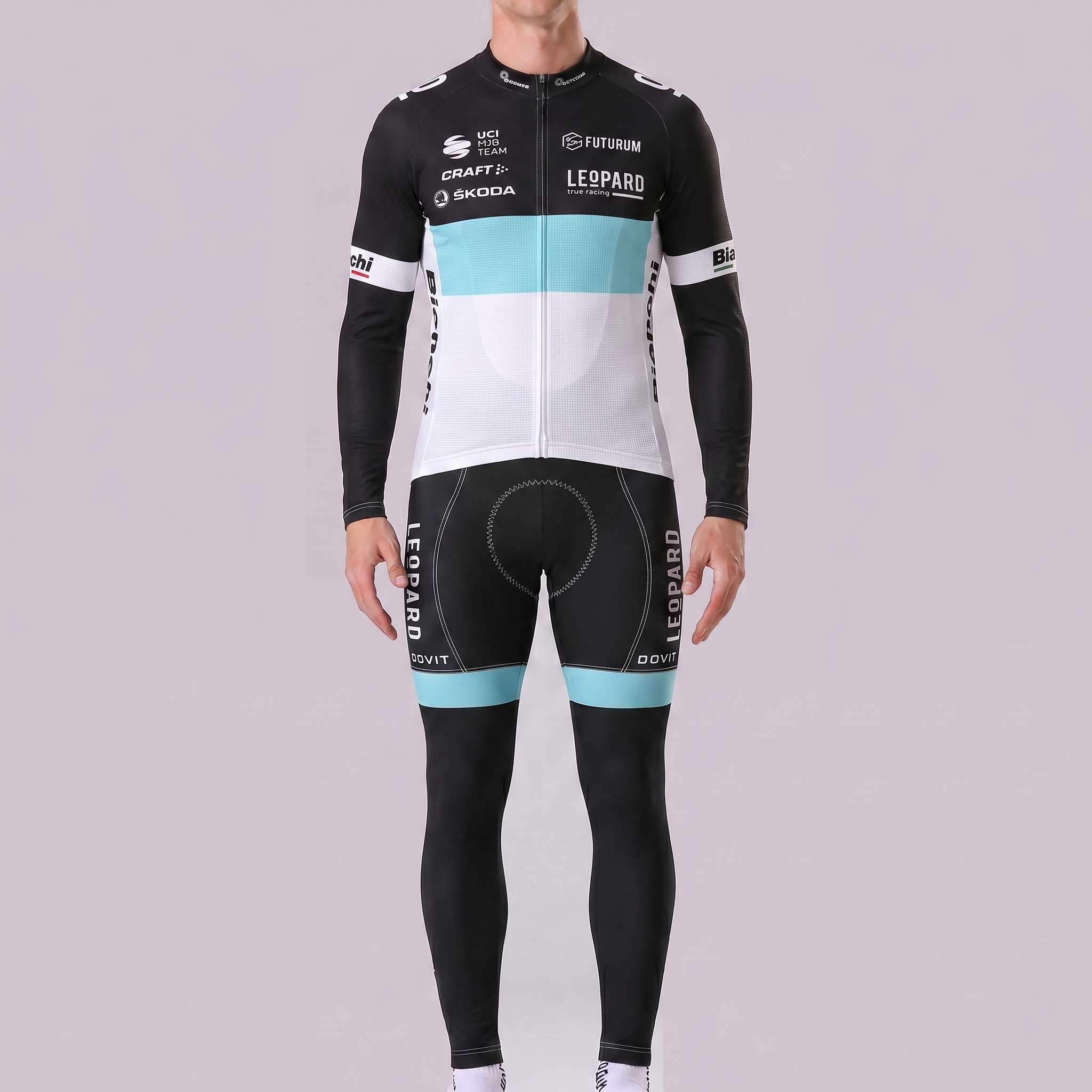 Leopard Bianchi Long Sleeves Cycling Kits