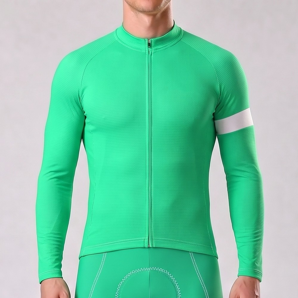 Fluorescent Green Long Sleeves Cycling Jersey