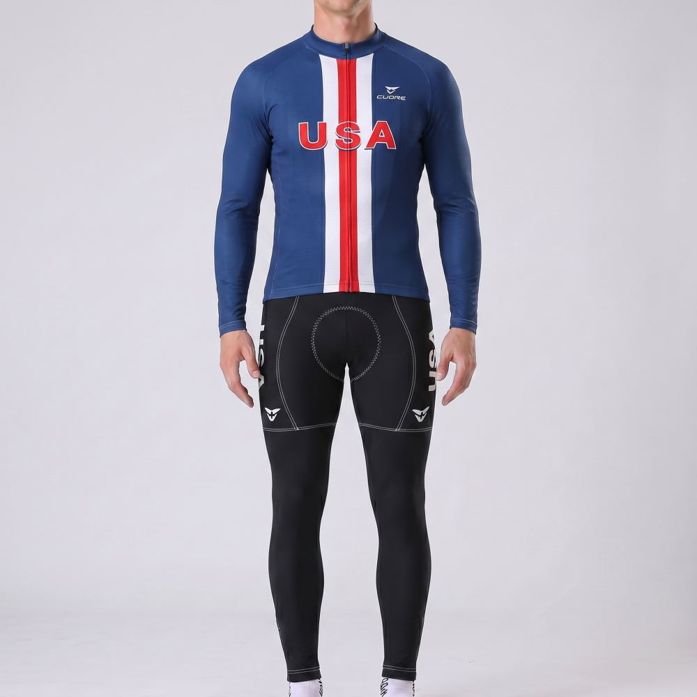 USA Long Sleeves Cycling Kits