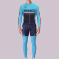 France Deep Blue Long Sleeves Cycling Kits