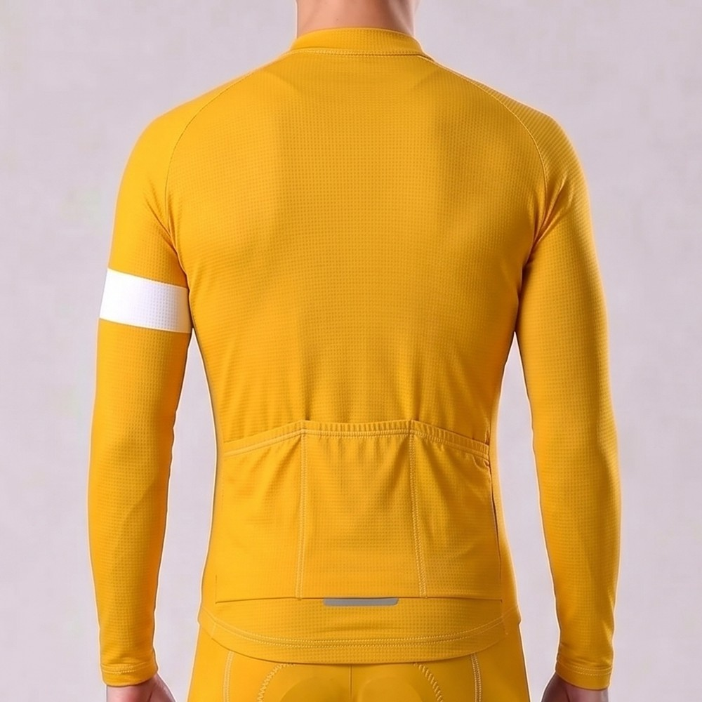 Orange Fleece Long Cycling Jersey