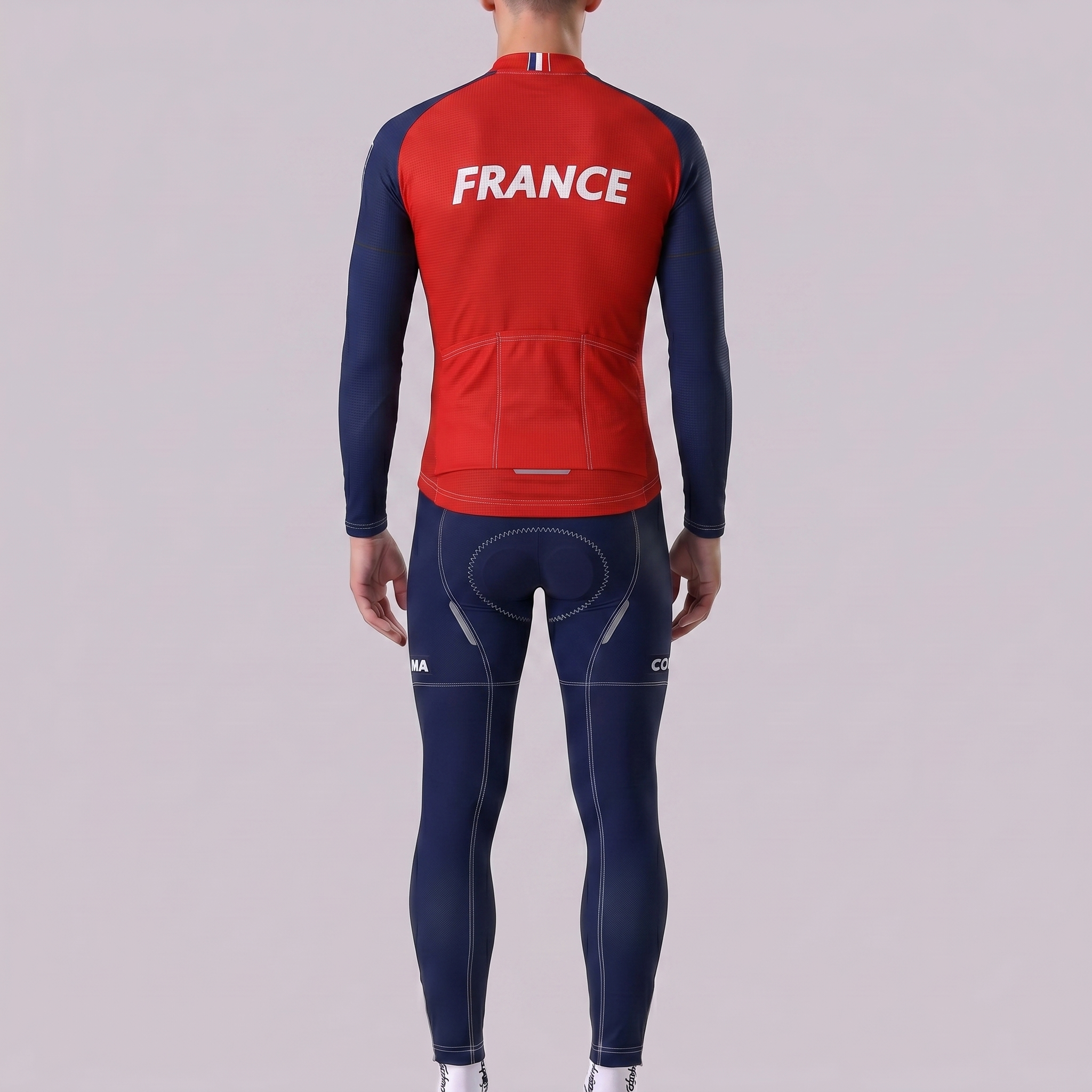 France Red Long Sleeves Cycling Kits