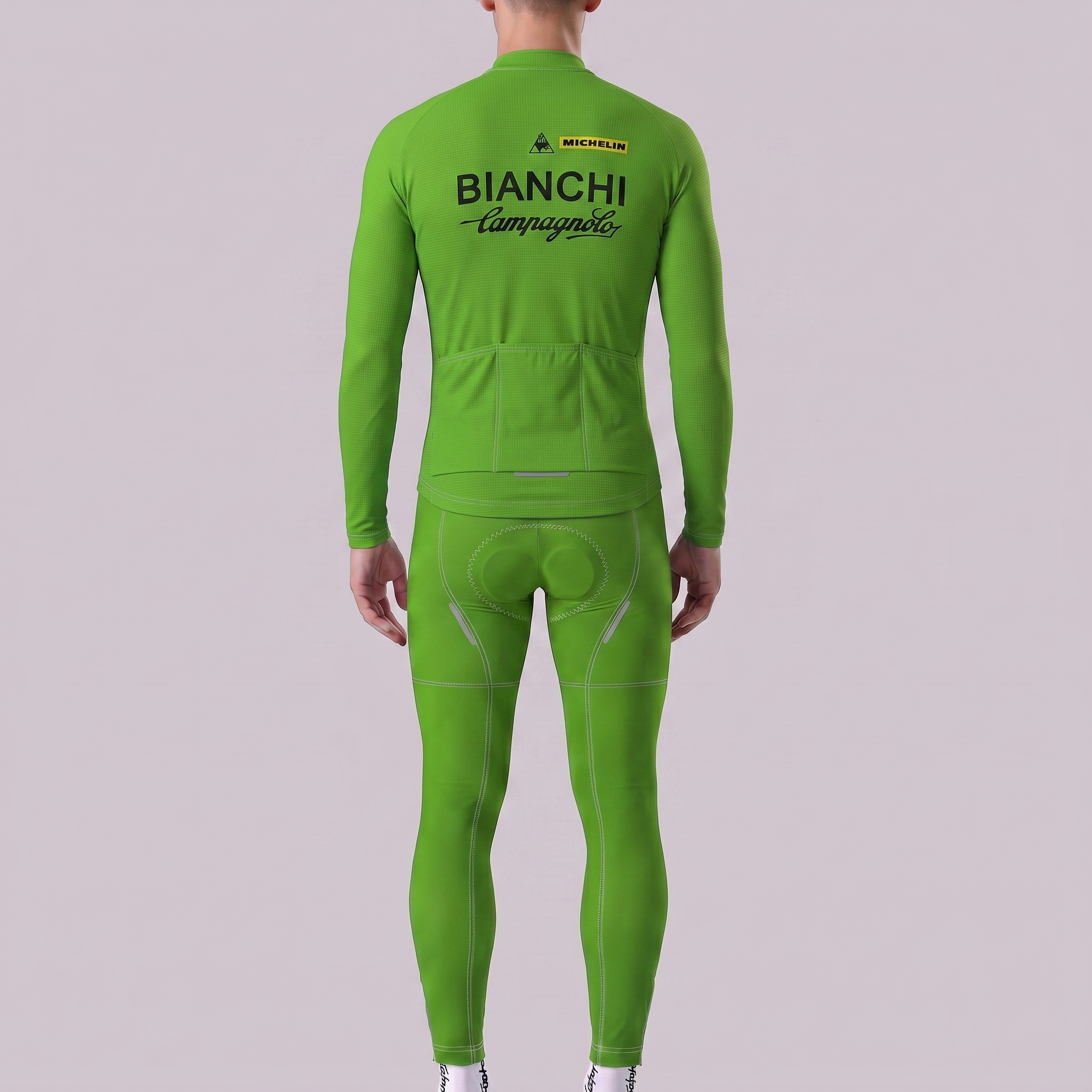 Green Bianchi Long Sleeves Cycling Kits
