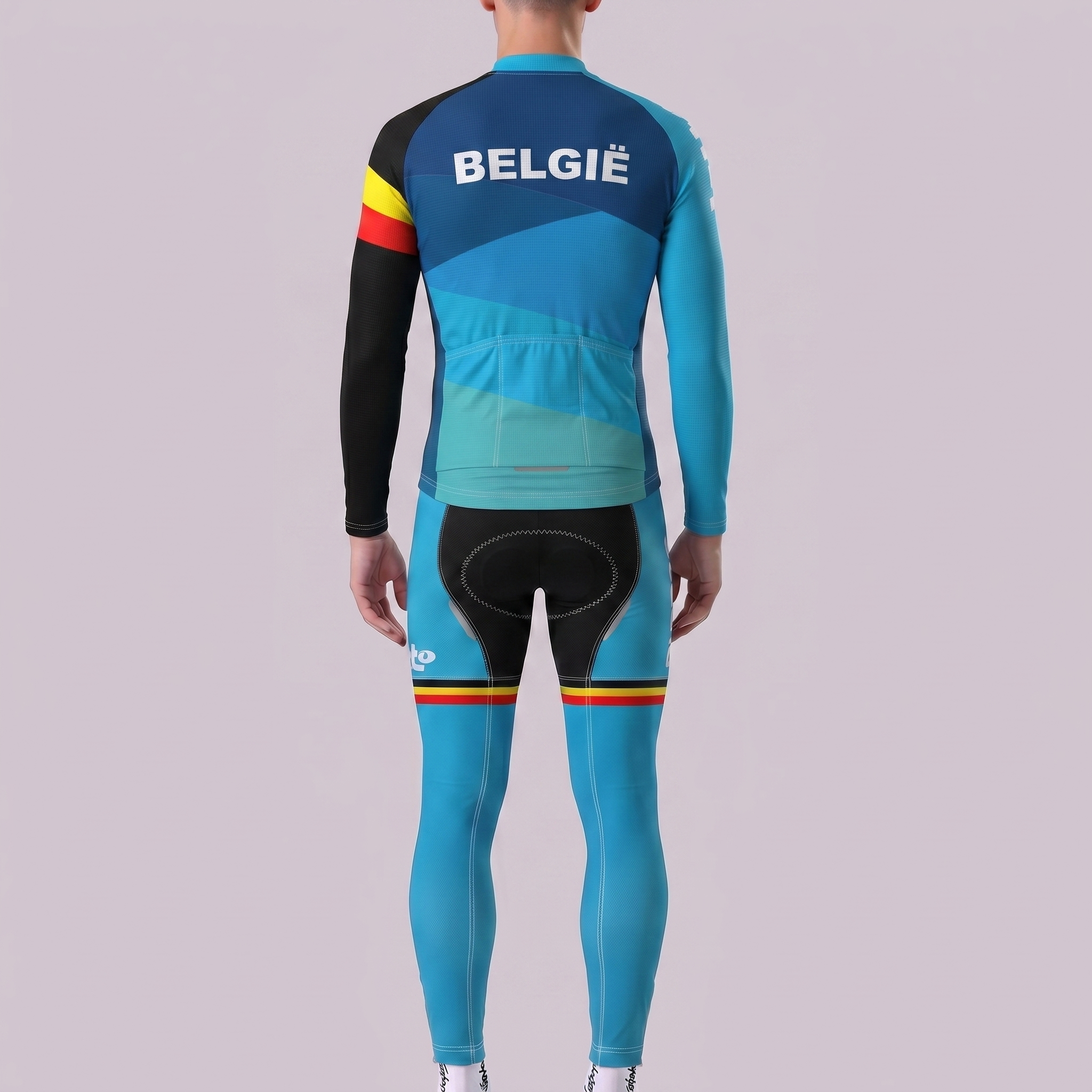 Belgium Blue Fleece Long Sleeves Cycling Kits