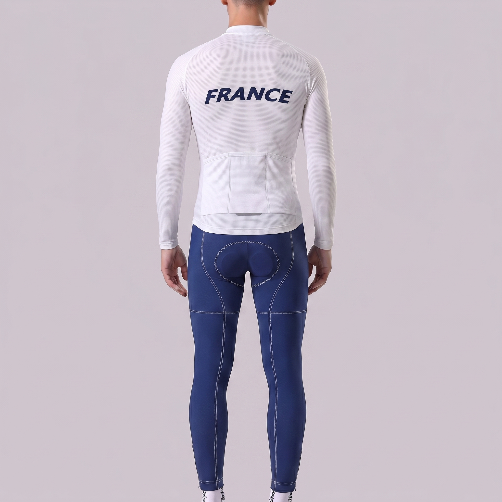 France White Long Sleeves Cycling Kits