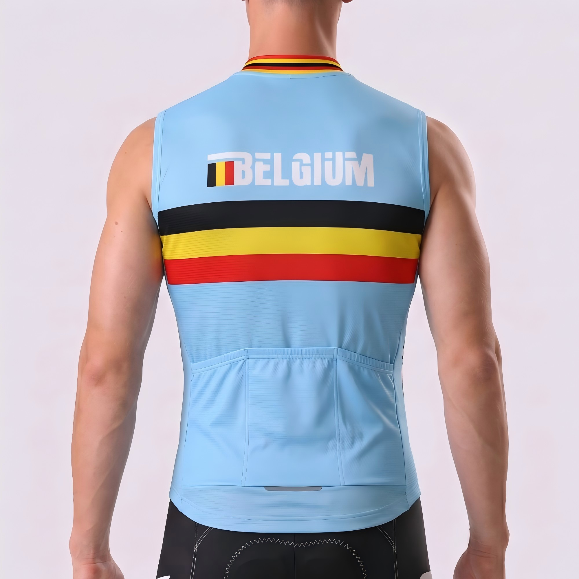 2016 Belgium Windproof Sleeveless Cycling Jersey