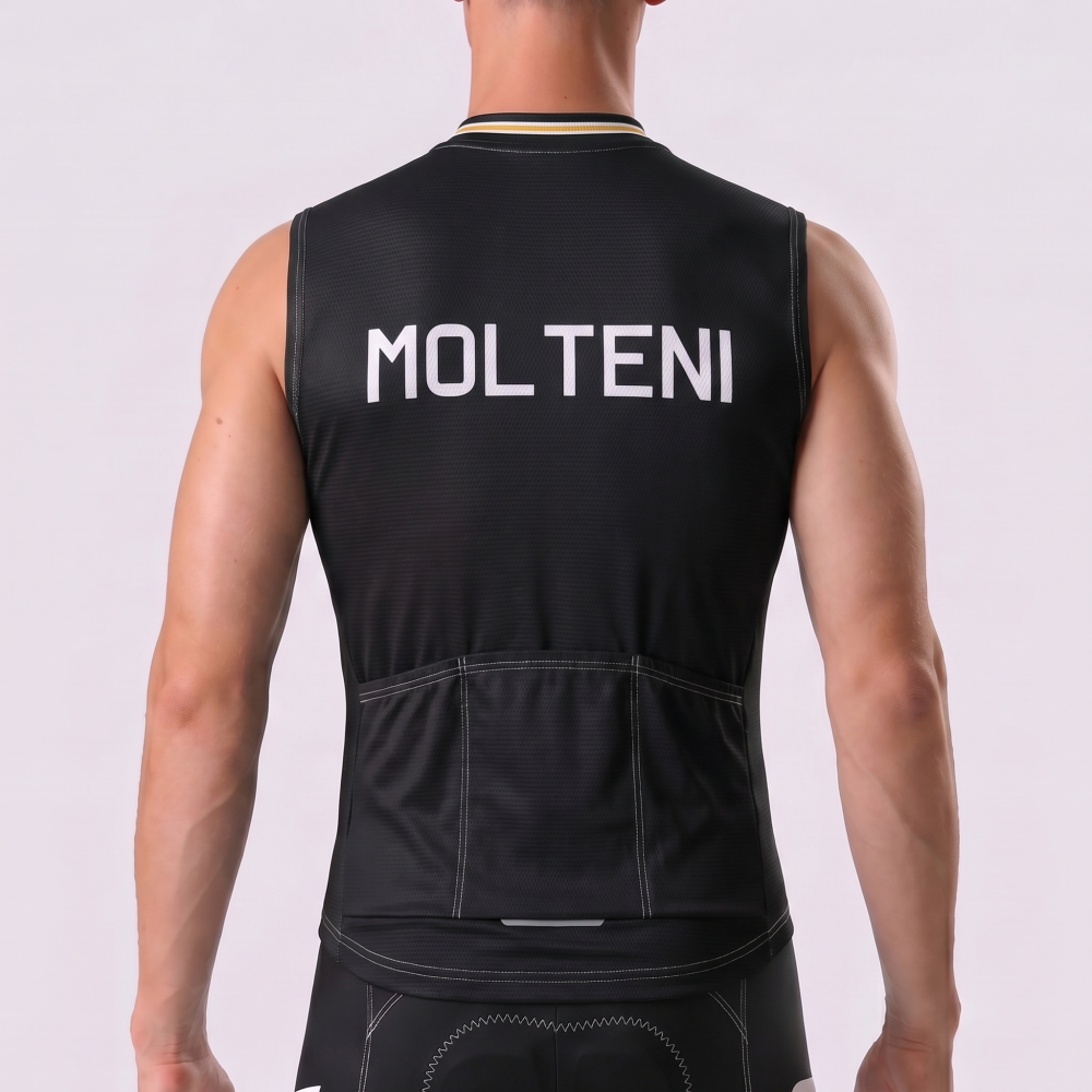 Black MOLTENI Sleeveless Cycling Jersey