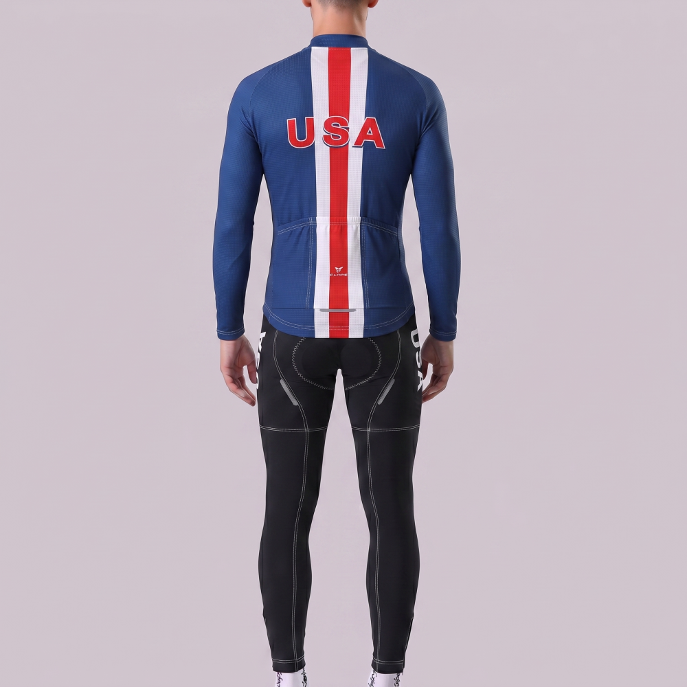 USA Long Sleeves Cycling Kits