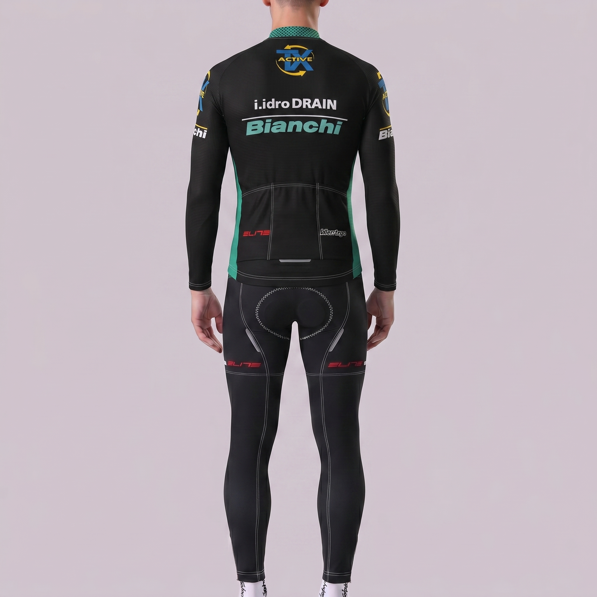 Black Bianchi Long Sleeves Cycling Kits