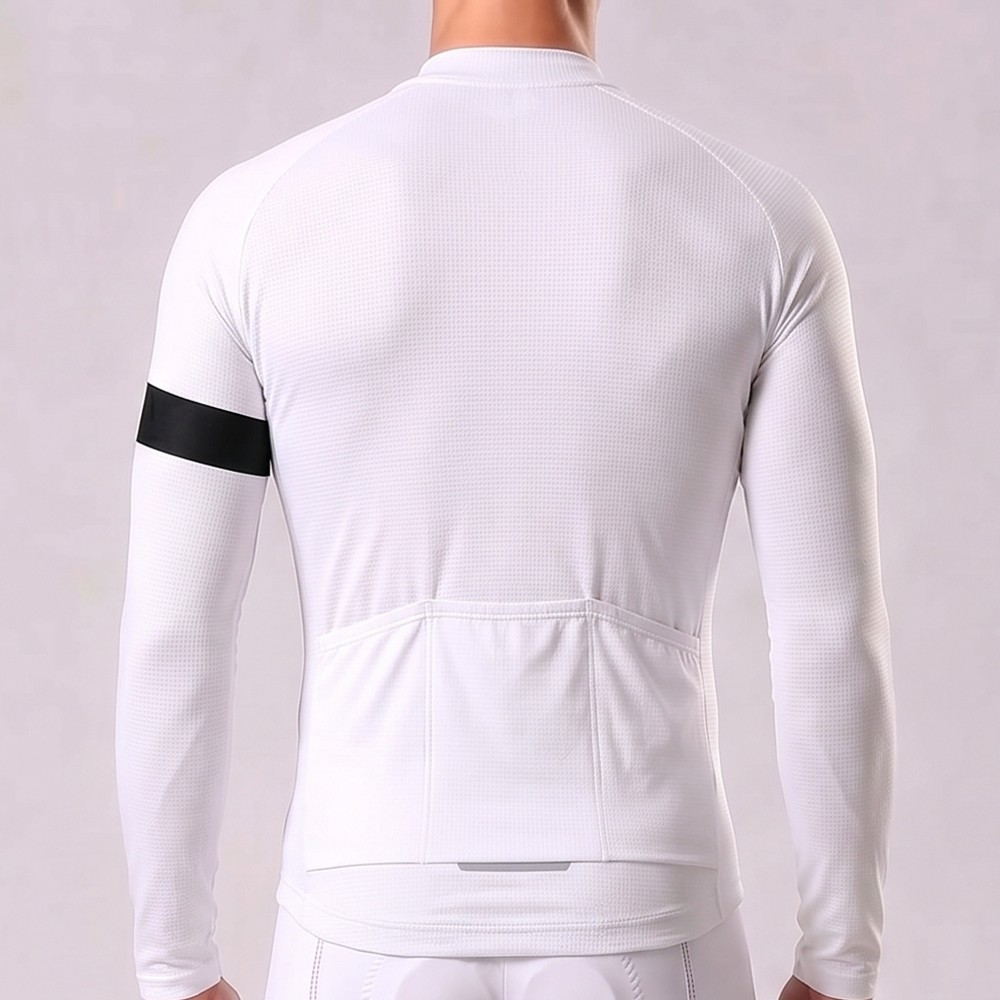 White Fleece Long Cycling Jersey