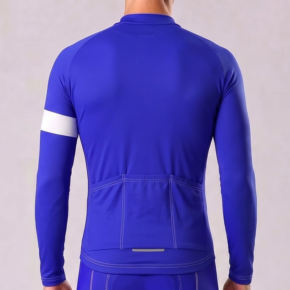 Dark Blue Fleece Long Cycling Jersey