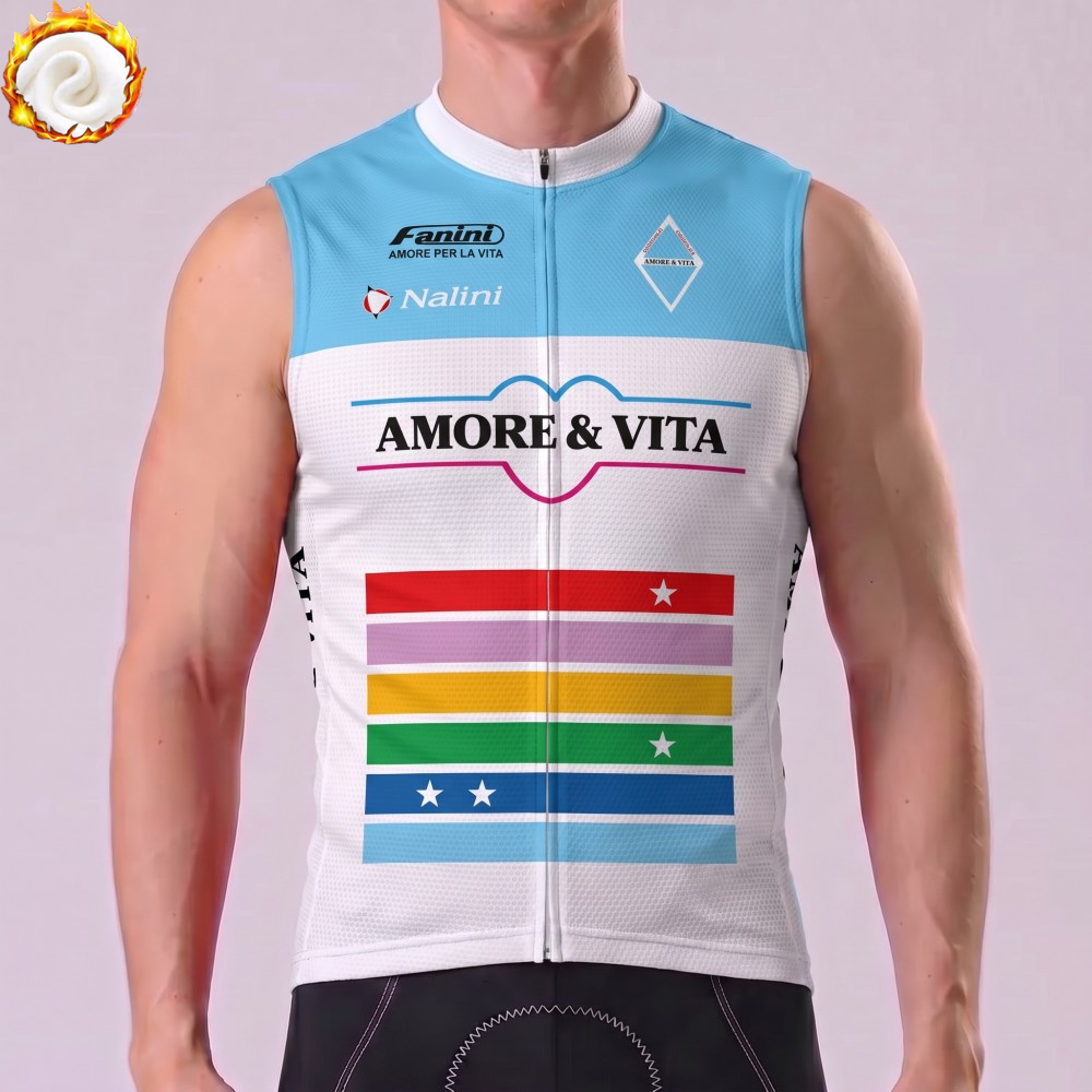 2021 Amore & Vita Fleece Sleeveless Cycling Jersey