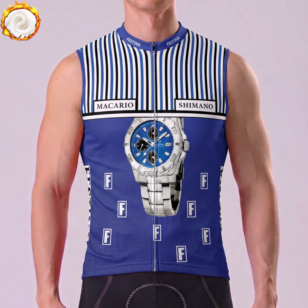 1992 Festina Fleece Sleeveless Cycling Jersey