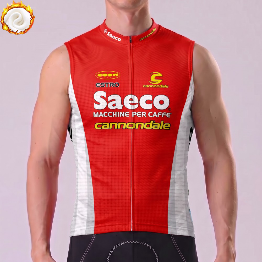 1997 Saeco Fleece Sleeveless Cycling Jersey