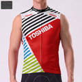 1990 Toshiba Red Windproof Sleeveless Cycling Jersey