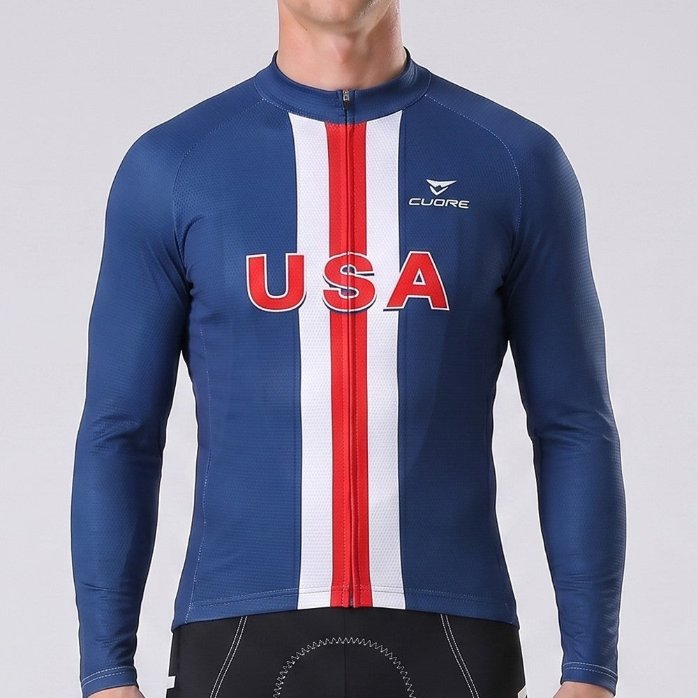 USA Long Sleeves Cycling Jersey