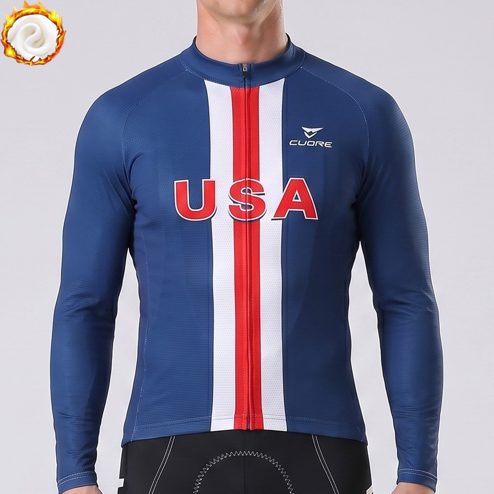 USA Fleece Long Cycling Jersey