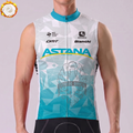 Stripes Bianchi Fleece Sleeveless Cycling Jersey