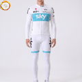 2018 Sky Data Print Fleece Long Sleeves Cycling Kits