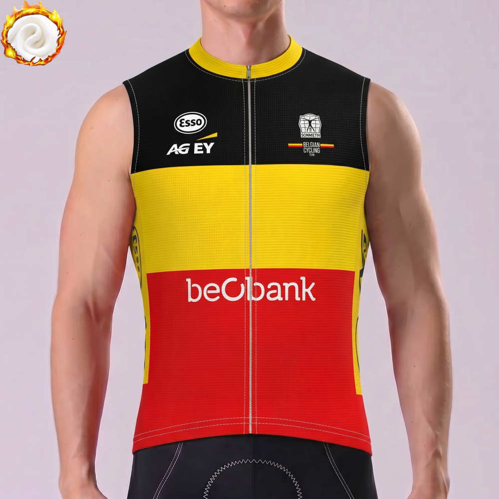 Belgium Tomgtr7 Fleece Sleeveless Cycling Jersey