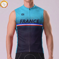 France Deep Blue Fleece Sleeveless Cycling Jersey