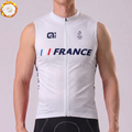France White Fleece Sleeveless Cycling Jersey