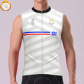 France Stripes Fleece Sleeveless Cycling Jersey