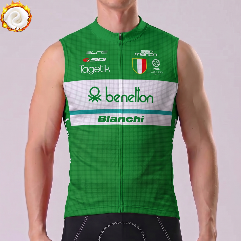 Benetton Bianchi Fleece Sleeveless Cycling Jersey