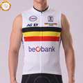 Belgium White Fleece Sleeveless Cycling Jersey