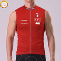 France Red Fleece Sleeveless Cycling Jersey