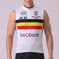 Belgium White Sleeveless Cycling Jersey