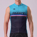 France Deep Blue Sleeveless Cycling Jersey