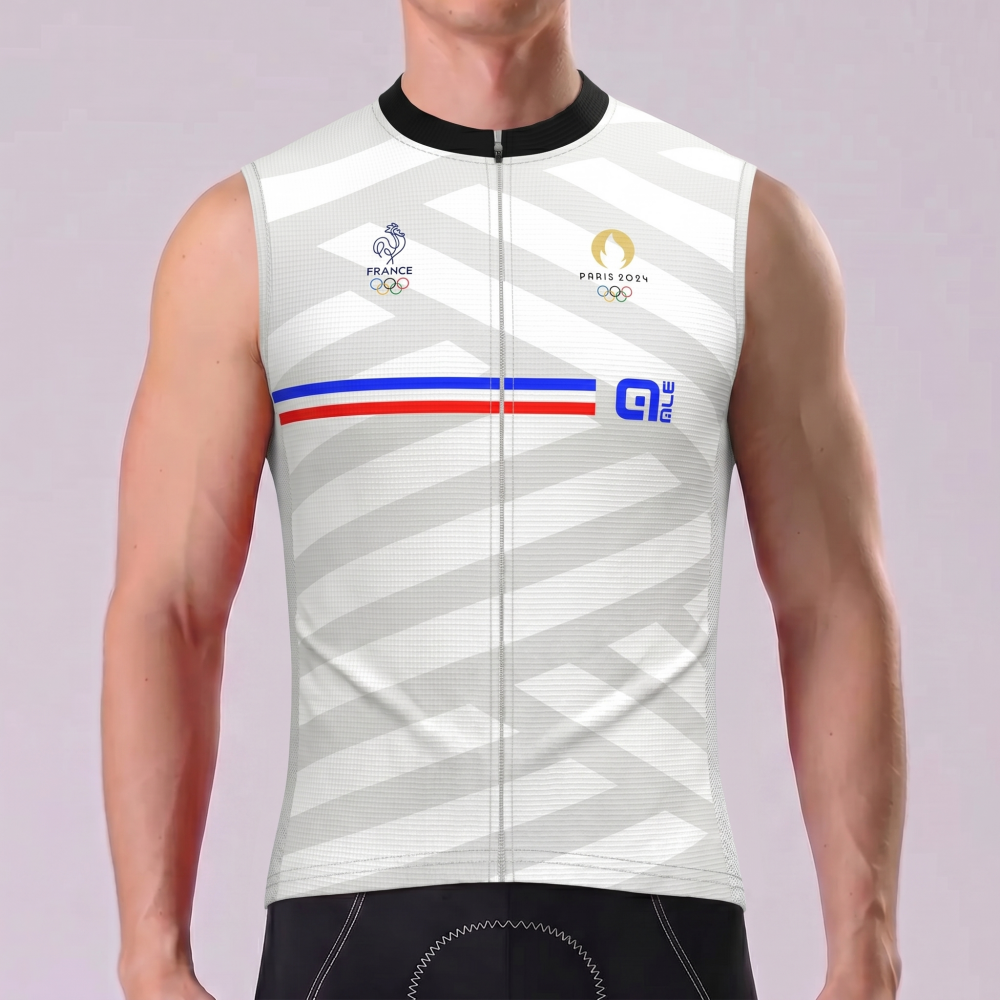 France Stripes Sleeveless Cycling Jersey