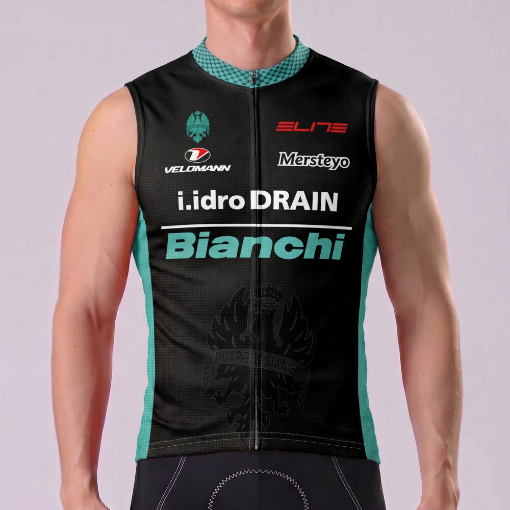 Black Bianchi Sleeveless Cycling Jersey