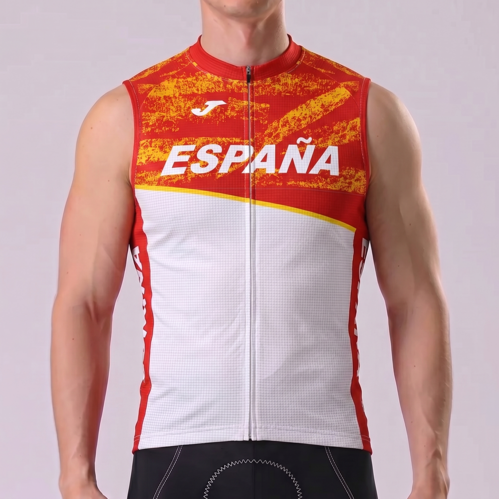 ESPANA White Sleeveless Cycling Jersey