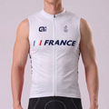 France White Sleeveless Cycling Jersey