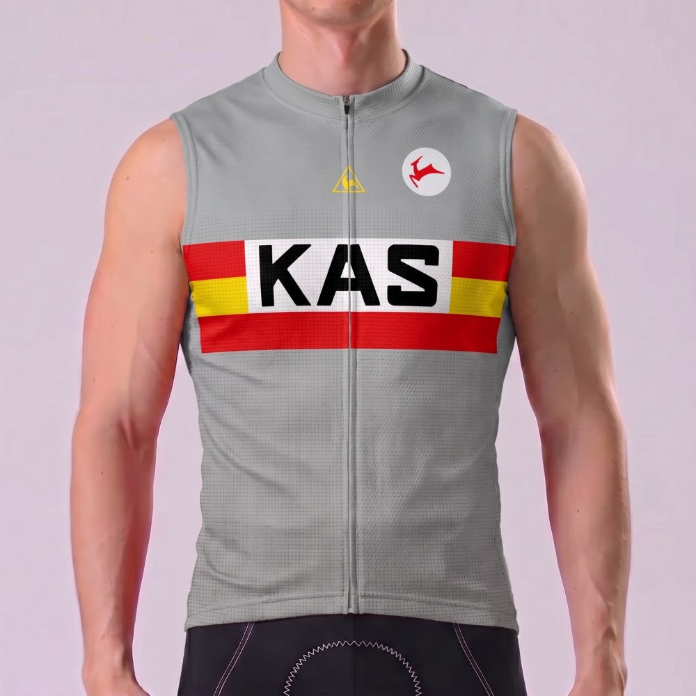 1976 Kas Grey Sleeveless Cycling Jersey