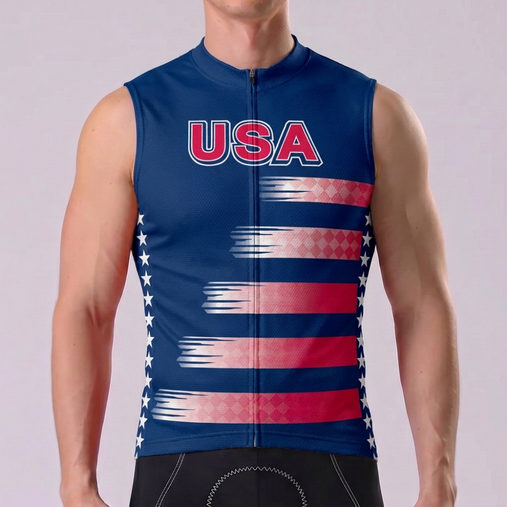 USA Stripes Sleeveless Cycling Jersey